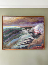 Load image into Gallery viewer, Vintage Abstract Seaside Painting | Abstract Painting on Canvas | Vintage Seaside Painting