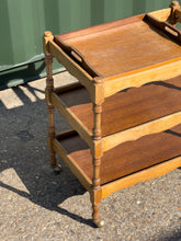 Load image into Gallery viewer, Antique French Oak Wavy Drinks Trolley