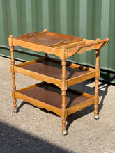 Load image into Gallery viewer, Antique French Oak Wavy Drinks Trolley