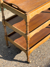 Load image into Gallery viewer, Antique French Oak Wavy Drinks Trolley