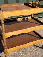 Load image into Gallery viewer, Antique French Oak Wavy Drinks Trolley