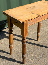 Load image into Gallery viewer, Victorian English Pine Farmhouse Hallway Console Table