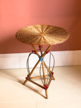 Load image into Gallery viewer, French Designer Wicker Rattan Side Table by Iconic Design Duo Adrien Audoux and Frida Minet