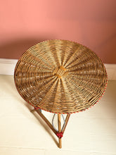 Load image into Gallery viewer, French Designer Wicker Rattan Side Table by Iconic Design Duo Adrien Audoux and Frida Minet