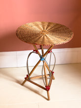 Load image into Gallery viewer, French Designer Wicker Rattan Side Table by Iconic Design Duo Adrien Audoux and Frida Minet