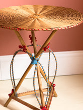 Load image into Gallery viewer, French Designer Wicker Rattan Side Table by Iconic Design Duo Adrien Audoux and Frida Minet