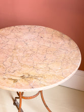 Load image into Gallery viewer, Antique French Orange Marble Bistro Table