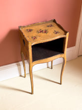 Load image into Gallery viewer, Antique French Shabby Chic Floral Bedside Table