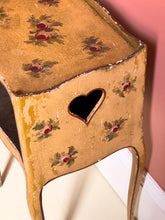 Load image into Gallery viewer, Antique French Shabby Chic Floral Bedside Table