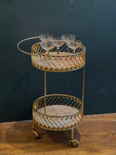 Load image into Gallery viewer, French Art Deco Marble Bar Trolley Cart by Ferronnerie D'art, Paris