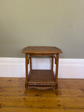 Load image into Gallery viewer, Vintage Cane and Wicker Side Table