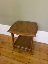 Load image into Gallery viewer, Vintage Cane and Wicker Side Table