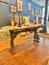 Load image into Gallery viewer, Large Antique French Marble Table with Cast Iron Legs