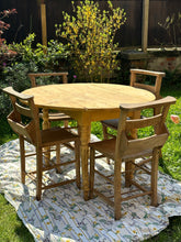 Load image into Gallery viewer, Antique French Farmhouse Rustic Round Drop Leaf Table