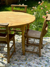 Load image into Gallery viewer, Antique French Farmhouse Rustic Round Drop Leaf Table