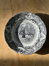 Load image into Gallery viewer, Small Black Toile French Plate