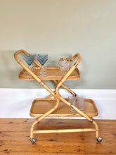 Load image into Gallery viewer, Vintage Mid-Century Bamboo Cocktail Trolley