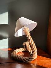 Load image into Gallery viewer, Rare 1950s French Rope Lamp Attributed to Adrien Audoux & Frida Minet