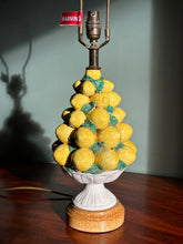 Load image into Gallery viewer, Vintage Italian Lemon Majolica Topiary lamp