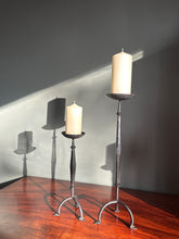 Load image into Gallery viewer, Pair of Antique Black French Candlestick Holders