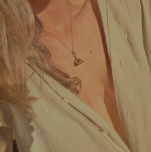 Load image into Gallery viewer, Antique Gold Carnelian Gemstone Fob Necklace on Vintage Gold Belcher Chain