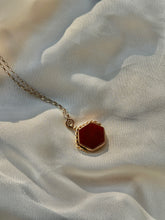 Load image into Gallery viewer, antique gold gemstone fob necklace