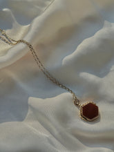 Load image into Gallery viewer, antique gold gemstone fob necklace