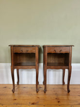 Load image into Gallery viewer, Pair of Vintage French Wavy Bedside Tables with Drawers
