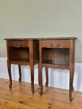 Load image into Gallery viewer, Pair of Vintage French Wavy Bedside Tables with Drawers