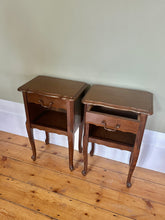Load image into Gallery viewer, Pair of Vintage French Wavy Bedside Tables with Drawers