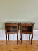 Load image into Gallery viewer, Pair of Vintage French Wavy Bedside Tables with Drawers