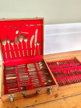 Load image into Gallery viewer, Vintage 1970s Bamboo Bronze Cutlery Set