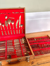 Load image into Gallery viewer, Vintage 1970s Bamboo Bronze Cutlery Set