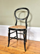 Load image into Gallery viewer, 19th Century Ebonised Gilt Mother of Pearl Chair