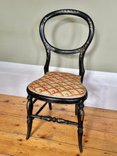 Load image into Gallery viewer, 19th Century Ebonised Gilt Mother of Pearl Chair