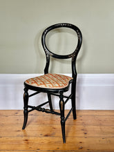 Load image into Gallery viewer, 19th Century Ebonised Gilt Mother of Pearl Chair