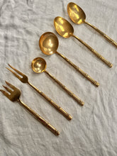 Load image into Gallery viewer, Vintage 1970s Bamboo Bronze Cutlery Set (133 pieces)