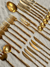 Load image into Gallery viewer, Vintage 1970s Bamboo Bronze Cutlery Set (133 pieces)