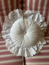 Load image into Gallery viewer, Vintage Round Shaped Embroidery Anglaise Cushion