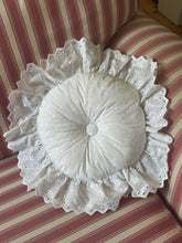 Load image into Gallery viewer, Vintage Round Shaped Embroidery Anglaise Cushion