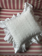Load image into Gallery viewer, Vintage Square Shaped Embroidery Anglaise Cushion