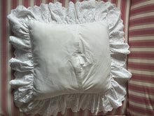 Load image into Gallery viewer, Vintage Square Shaped Embroidery Anglaise Cushion