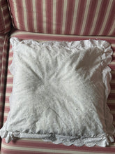 Load image into Gallery viewer, Vintage Square Shaped Embroidery Anglaise Cushion