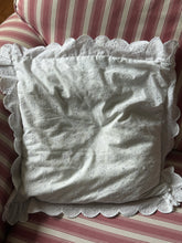 Load image into Gallery viewer, Vintage Square Shaped Embroidery Anglaise Cushion
