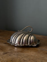 Load image into Gallery viewer, Antique Silver Shell Butter or Cheese Keeper Dish