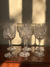 Load image into Gallery viewer, Set of Six Cut Crystal Wine Glasses