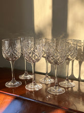 Load image into Gallery viewer, Set of Six Cut Crystal Wine Glasses