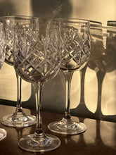 Load image into Gallery viewer, Set of Six Cut Crystal Wine Glasses