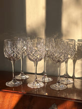 Load image into Gallery viewer, Set of Six Cut Crystal Wine Glasses