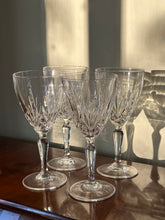 Load image into Gallery viewer, Set of Four Large Cut Crystal Wine Glasses